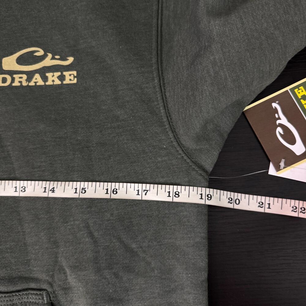 Drake Waterfowl Hoodie Men Small Back Cap Mallard Graphic Soft Sweater Green NEW - Picture 6 of 8